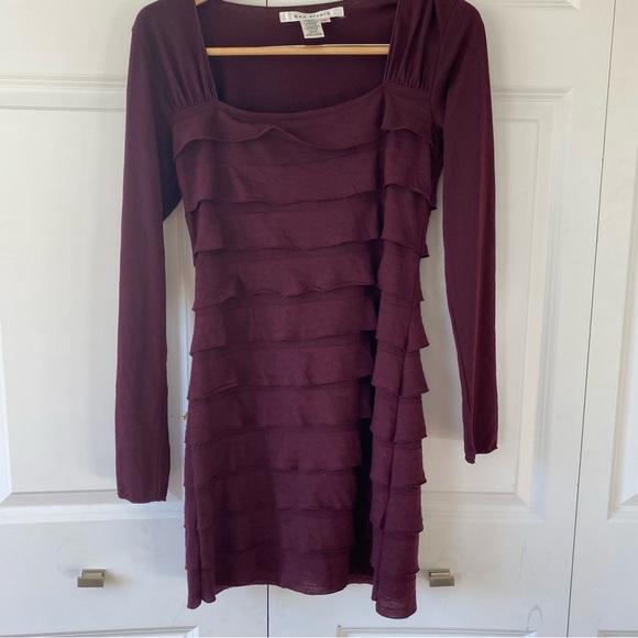 Maroon Ruffle Dress - Picture 1 of 3